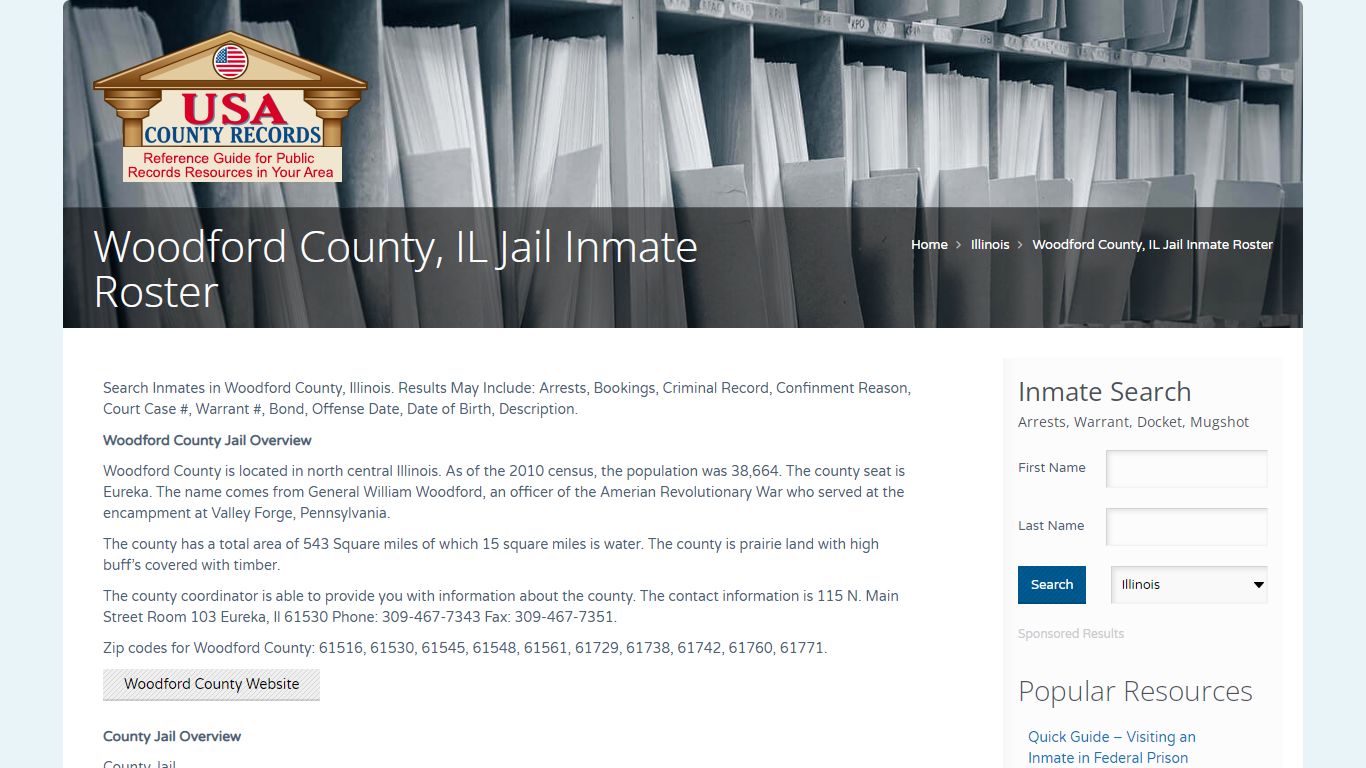 Woodford County, IL Jail Inmate Roster | Name Search
